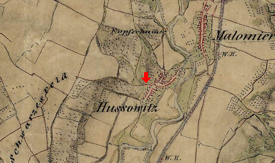 Na mapě z 2. vojenského mapování, zhruba aktuální v roce 1869, je vidět několik prvních domků na místě pozdější kolonie.
