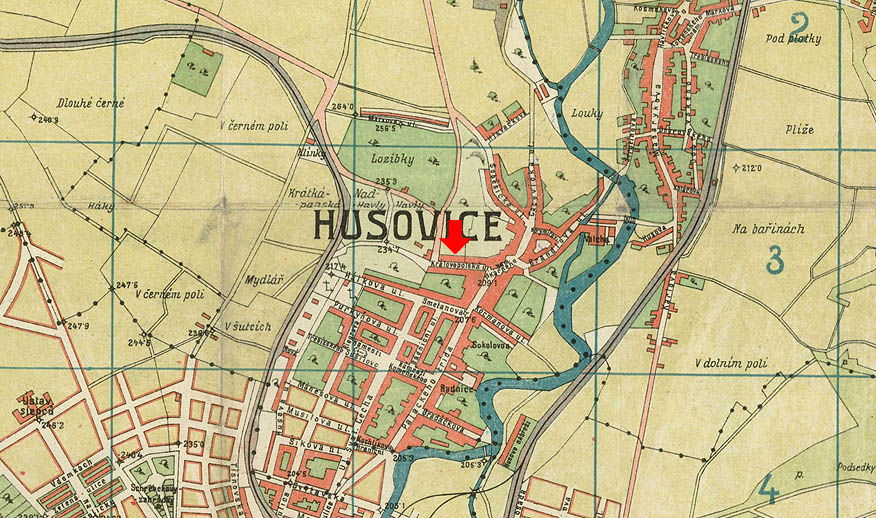 V roce 1919 už domky zabíraly obě strany tehdejší Královopolské ulice v (ještě) samostatných Husovicích. Podoba domků se ale ještě značně měnila.